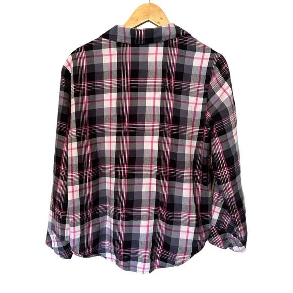 Victoria’s Secret Plaid Long Sleeve PJ Set Black and Pink Size Small - Picture 3 of 7